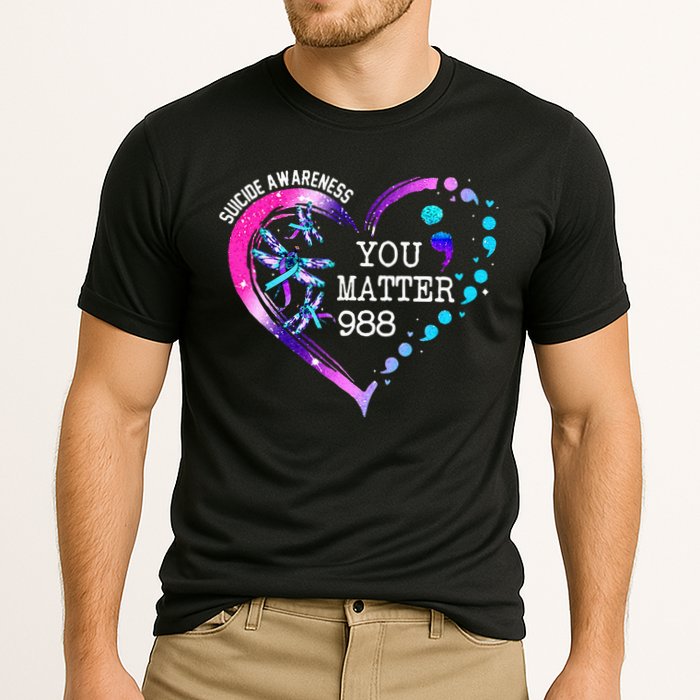 Heart You Matter 988 Suicide Prevention Awareness Dragonfly Cooling Performance Crew T-Shirt