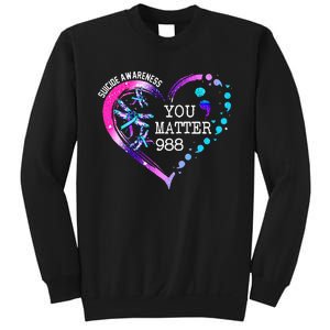 Heart You Matter 988 Suicide Prevention Awareness Dragonfly Sweatshirt