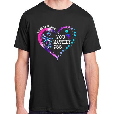 Heart You Matter 988 Suicide Prevention Awareness Dragonfly Adult ChromaSoft Performance T-Shirt