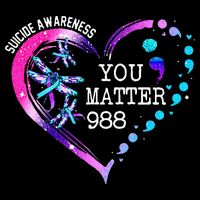 Heart You Matter 988 Suicide Prevention Awareness Dragonfly Drawstring Bag