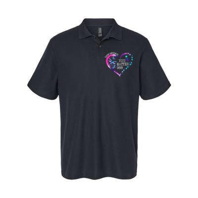 Heart You Matter 988 Suicide Prevention Awareness Dragonfly Softstyle Adult Sport Polo