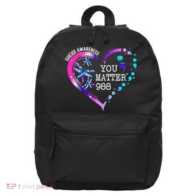 Heart You Matter 988 Suicide Prevention Awareness Dragonfly 16 in Basic Backpack