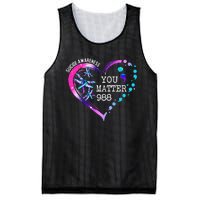 Heart You Matter 988 Suicide Prevention Awareness Dragonfly Mesh Reversible Basketball Jersey Tank