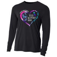 Heart You Matter 988 Suicide Prevention Awareness Dragonfly Cooling Performance Long Sleeve Crew