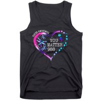 Heart You Matter 988 Suicide Prevention Awareness Dragonfly Tank Top