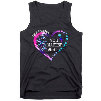 Heart You Matter 988 Suicide Prevention Awareness Dragonfly Tank Top