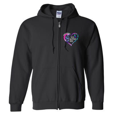 Heart You Matter 988 Suicide Prevention Awareness Dragonfly Full Zip Hoodie