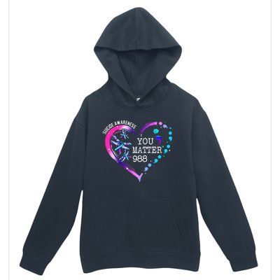 Heart You Matter 988 Suicide Prevention Awareness Dragonfly Urban Pullover Hoodie