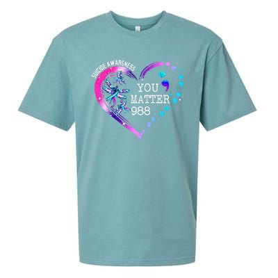 Heart You Matter 988 Suicide Prevention Awareness Dragonfly Sueded Cloud Jersey T-Shirt