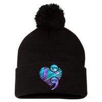 Heart You Matter Don't Let Story End Suicide Prevention Pom Pom 12in Knit Beanie