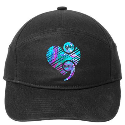 Heart You Matter Don't Let Story End Suicide Prevention Awareness 7-Panel Snapback Hat