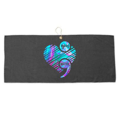 Heart You Matter Don't Let Story End Suicide Prevention Awareness Large Microfiber Waffle Golf Towel