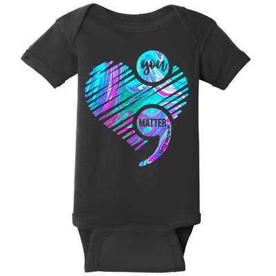 Heart You Matter Don't Let Story End Suicide Prevention Awareness Baby Bodysuit
