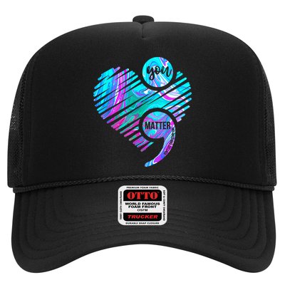 Heart You Matter Don't Let Story End Suicide Prevention Awareness Trucker Hat