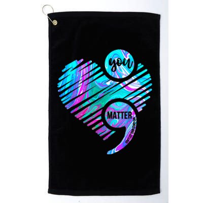 Heart You Matter Don't Let Story End Suicide Prevention Awareness Platinum Collection Golf Towel