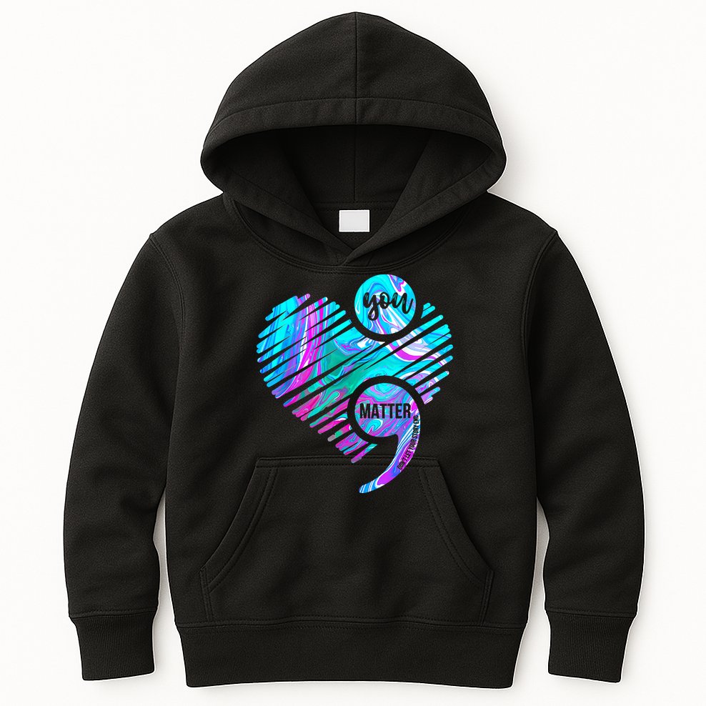 Heart You Matter Don't Let Story End Suicide Prevention Awareness Kids Hoodie