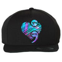 Heart You Matter Don't Let Story End Suicide Prevention Awareness Wool Snapback Cap