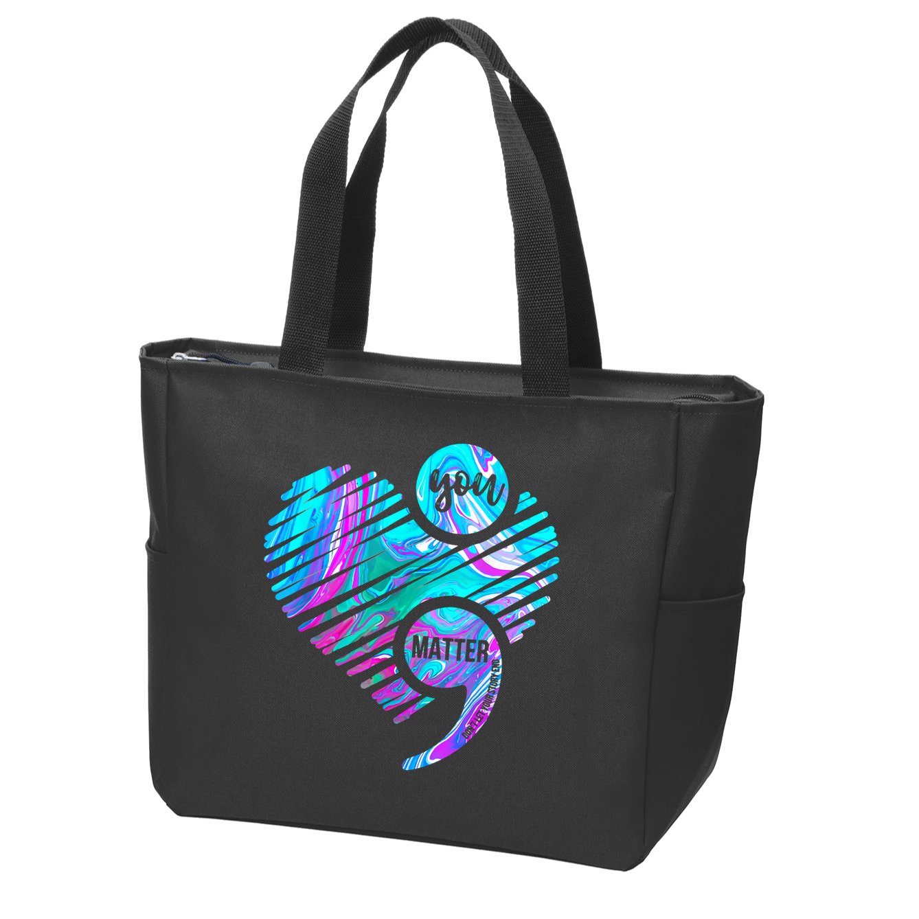 Heart You Matter Don't Let Story End Suicide Prevention Awareness Zip Tote Bag