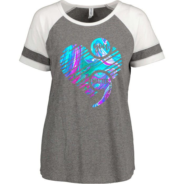 Heart You Matter Don't Let Story End Suicide Prevention Awareness Enza Ladies Jersey Colorblock Tee