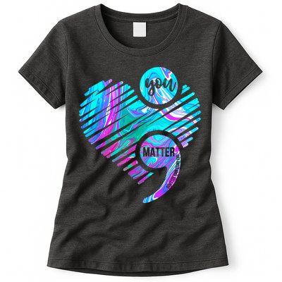 Heart You Matter Don't Let Story End Suicide Prevention Awareness Womens T-Shirt