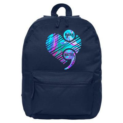 Heart You Matter Don't Let Story End Suicide Prevention Awareness 16 in Basic Backpack