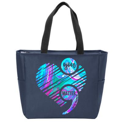 Heart You Matter Don't Let Story End Suicide Prevention Awareness Zip Tote Bag