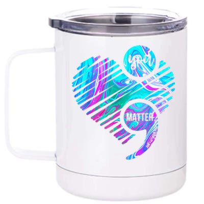 Heart You Matter Don't Let Story End Suicide Prevention Awareness 12 oz Stainless Steel Tumbler Cup