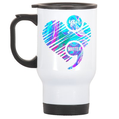 Heart You Matter Don't Let Story End Suicide Prevention Awareness Stainless Steel Travel Mug