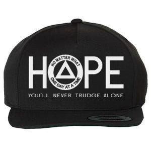 Hope YouLl Never Trudge Alone Sober Aa Na Sayings Gifts Wool Snapback Cap