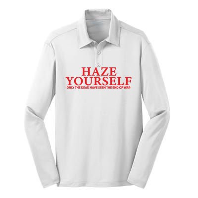 Haze Yourself Only The Dead Have Seen The End Of War Silk Touch Performance Long Sleeve Polo