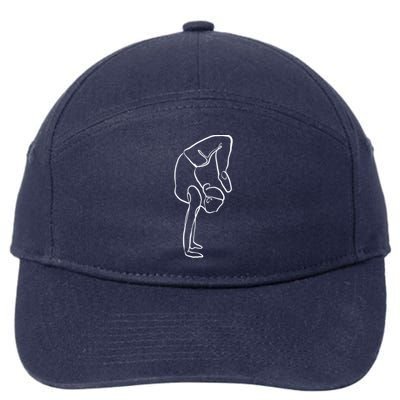 Handstand Yoga Position One Line Art Pilates Namaste Asana Gift 7-Panel Snapback Hat