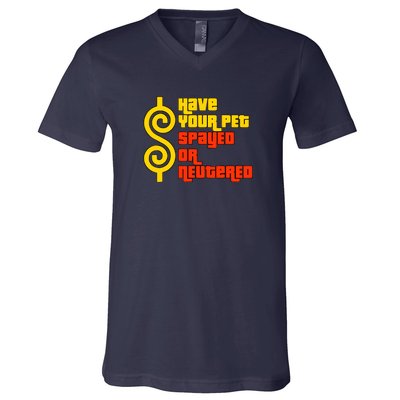 Have Your Pet Spayed Or Neutered Right Game Show V-Neck T-Shirt