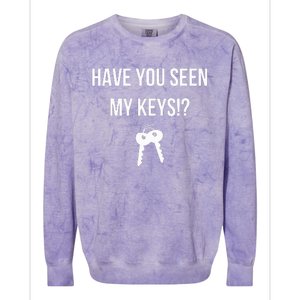 Have You Seen My Keys WhereS My Lost Keys Funny Colorblast Crewneck Sweatshirt