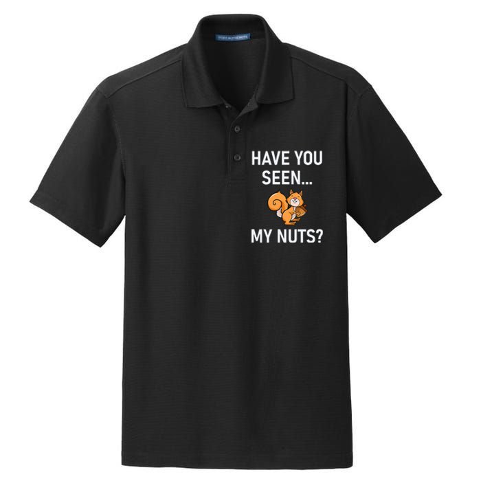 Have You Seen My Nuts Squirrel Pun Funny Jokes Family Dry Zone Grid Polo