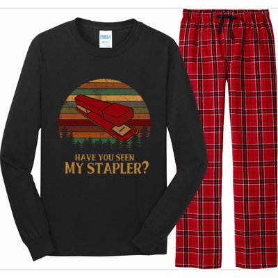 Have You Seen My Stapler? Office Space Quote Vintage Long Sleeve Pajama Set