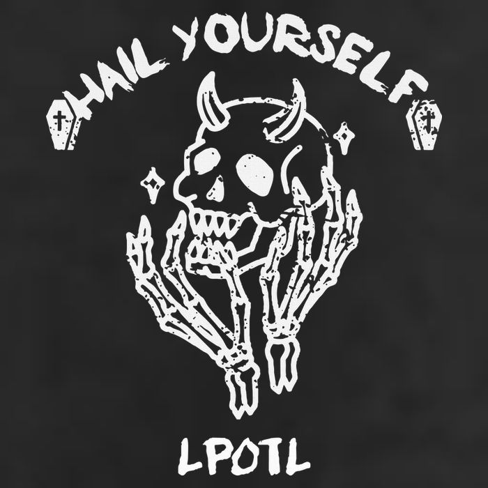 Hail Yourself Skull Skeleton Grave Last Podcast On Left 7 Panel Mesh Trucker Snapback Hat