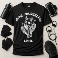 Hail Yourself Skull Skeleton Grave Last Podcast On Left Performance Shirt