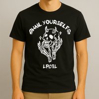 Hail Yourself Skull Skeleton Grave Last Podcast On Left T-Shirt