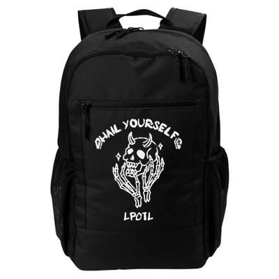 Hail Yourself Skull Skeleton Grave Last Podcast On Left Backpack