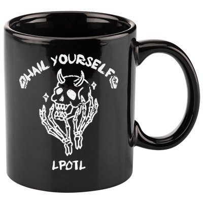 Hail Yourself Skull Skeleton Grave Last Podcast On Left 11oz C Handle Ceramic Mug