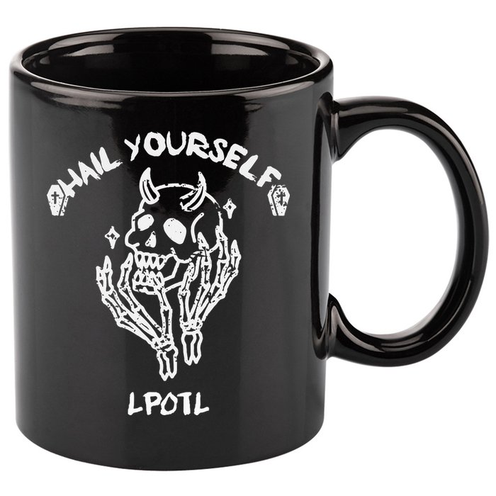 Hail Yourself Skull Skeleton Grave Last Podcast On Left 11oz C Handle Ceramic Mug