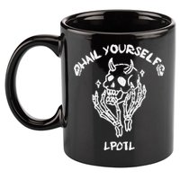 Hail Yourself Skull Skeleton Grave Last Podcast On Left 11oz C Handle Ceramic Mug