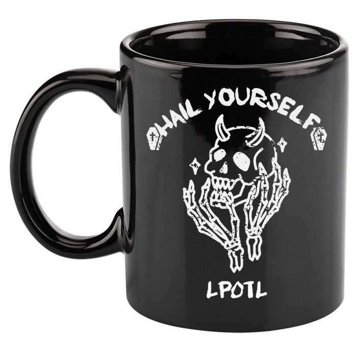 Hail Yourself Skull Skeleton Grave Last Podcast On Left 11oz C Handle Ceramic Mug