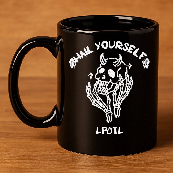 Hail Yourself Skull Skeleton Grave Last Podcast On Left 11oz C Handle Ceramic Mug