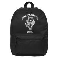 Hail Yourself Skull Skeleton Grave Last Podcast On Left 16 in Basic Backpack