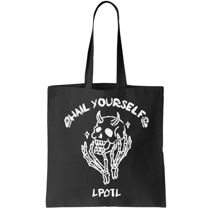 Hail Yourself Skull Skeleton Grave Last Podcast On Left Bag