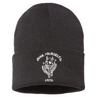Hail Yourself Skull Skeleton Grave Last Podcast On Left Sustainable Knit Beanie