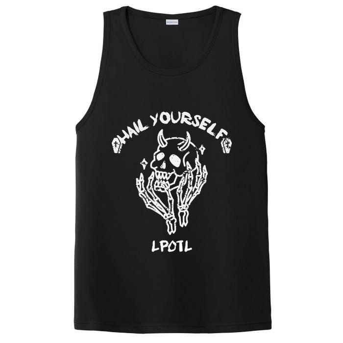 Hail Yourself Skull Skeleton Grave Last Podcast On Left PosiCharge Competitor Tank