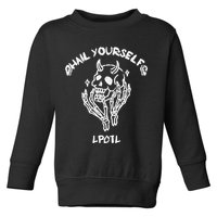 Hail Yourself Skull Skeleton Grave Last Podcast On Left Toddler Sweatshirt