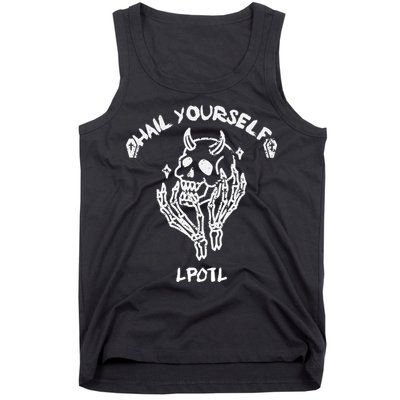 Hail Yourself Skull Skeleton Grave Last Podcast On Left Tank Top